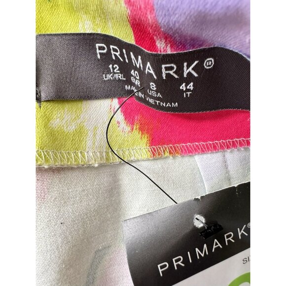 NEW Primark Floral Pastel Print Mini Skirt With Pink Cropped Tank Top Medium - Picture 5 of 6
